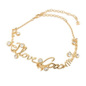 CHANEL Choker "I LOVE COCO" Rhinestone I24S ABD427 Necklace NECKLACE